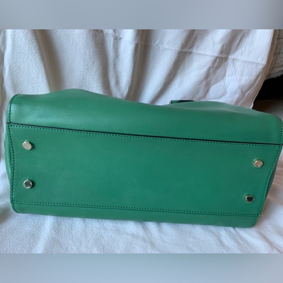 BCBG Max Azria Emerald Green Satchel “Audrey” Handbag with Handles and strap. - Picture 5 of 9